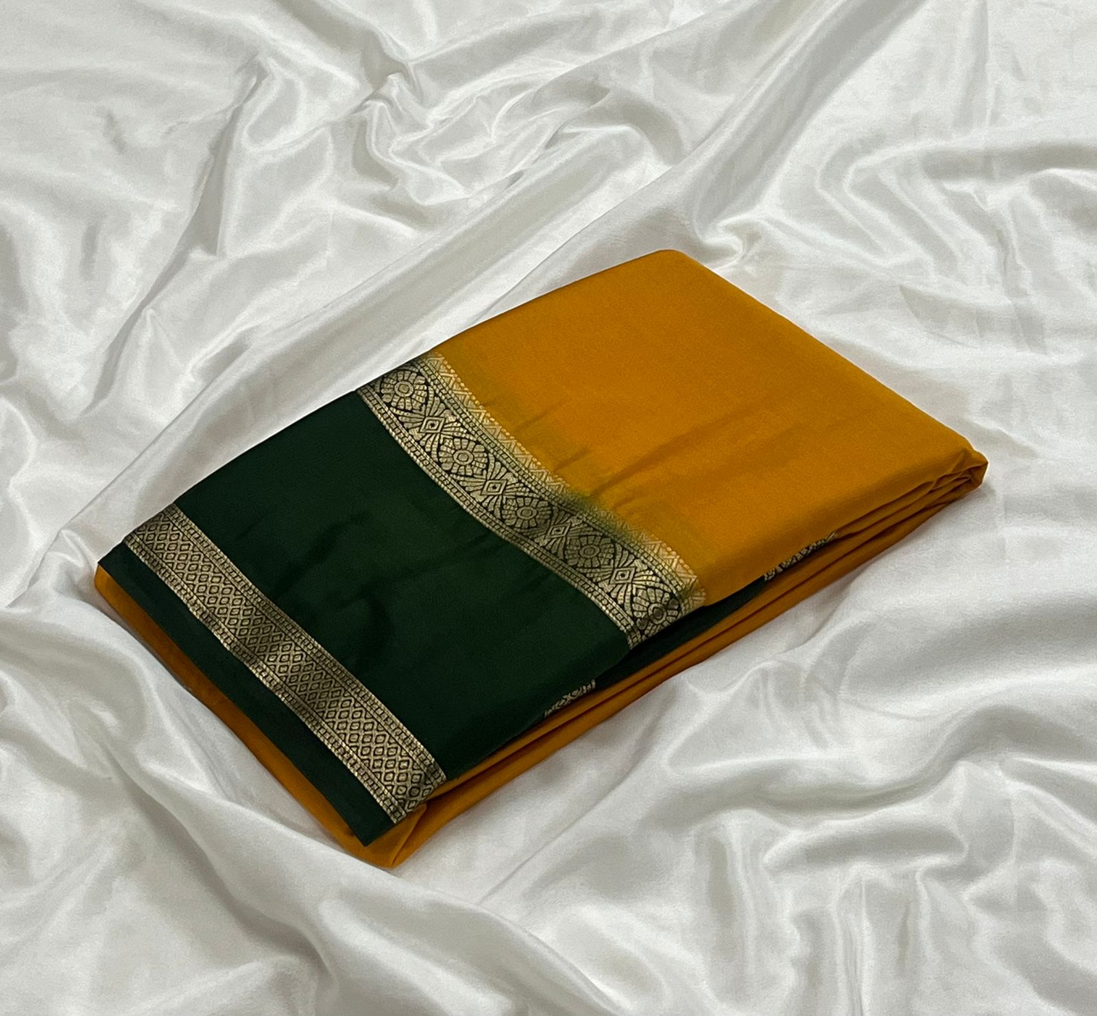 Semi Mysore Silk Saree Online | Pure Look, Lightweight & Bentex Zari Border