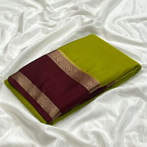 Semi Mysore Silk Saree Online | Pure Look, Lightweight & Bentex Zari Border