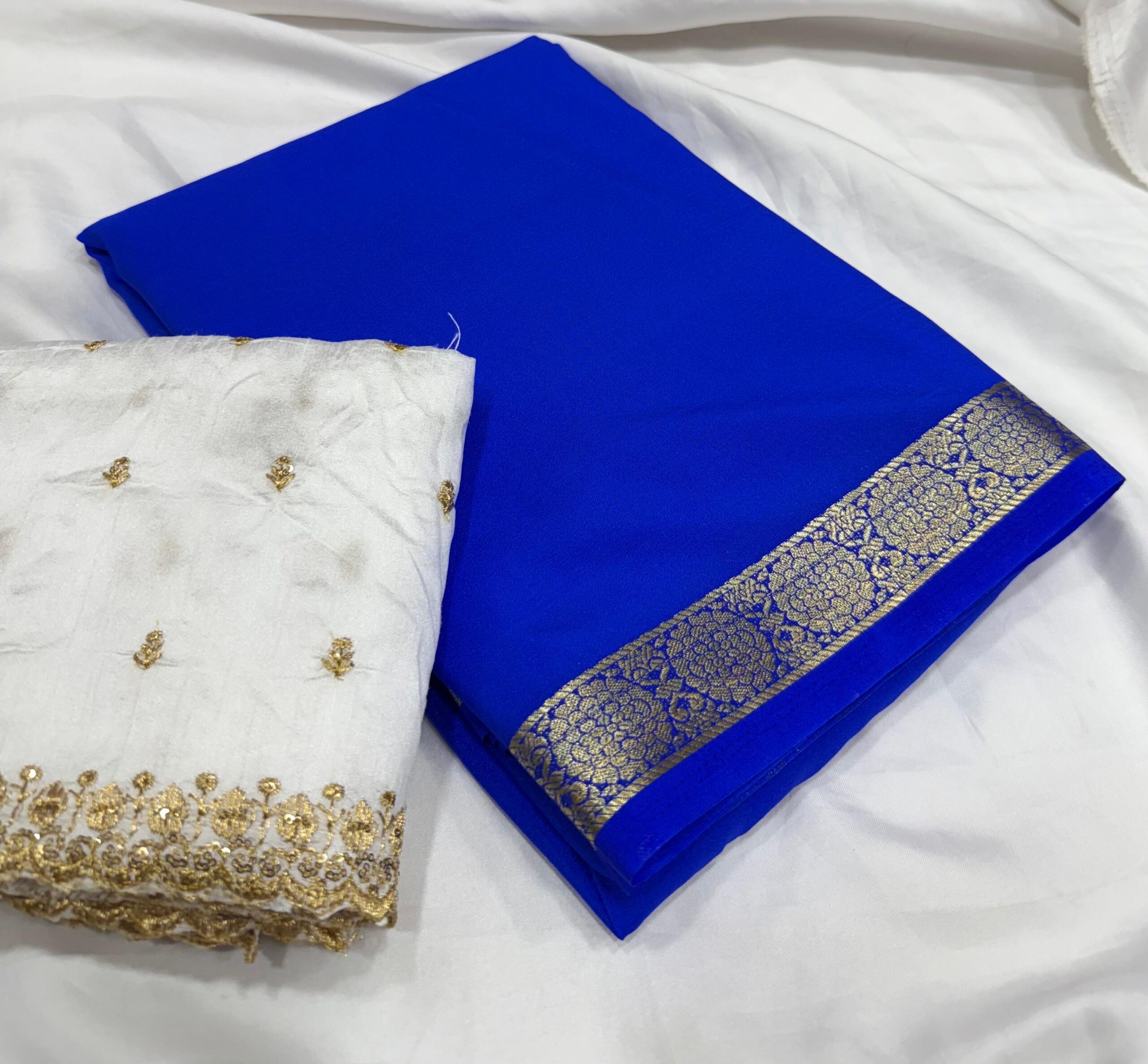 Semi Mysore Silk Saree Online | Pure Look, Lightweight & Small Zari Border in self - additional Designer Blouse